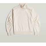 G-Starvoor vrouwen. D25296-D704-127 Asymmetrisch beige sweatshirt (XXS), Casual, Biologisch katoen, Duurzaam