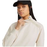 G-Starvoor vrouwen. D25296-D704-127 Asymmetrisch beige sweatshirt (XXS), Casual, Biologisch katoen, Duurzaam