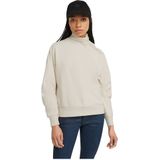 G-Starvoor vrouwen. D25296-D704-127 Asymmetrisch beige sweatshirt (XXS), Casual, Biologisch katoen, Duurzaam