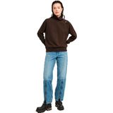 G-Starvoor vrouwen. D25296-D704-G692 Asymmetrische trui met knoopsluiting bruin (XS), Casual, Biologisch katoen, Duurzaam