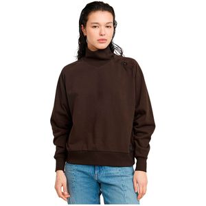 G-Starvoor vrouwen. D25296-D704-G692 Asymmetrische trui met knoopsluiting bruin (XS), Casual, Biologisch katoen, Duurzaam