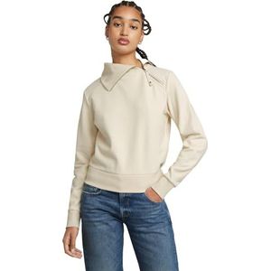 G-Star RAW Asymmetrische Zip snug Sweat, wit (Chalk D25303-d704-127), S