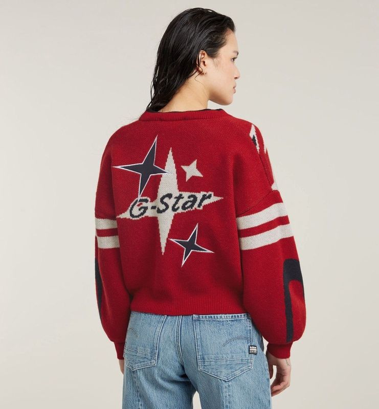 Cardigan - Rood - Gerecyclede Wol - Losse Pasvorm