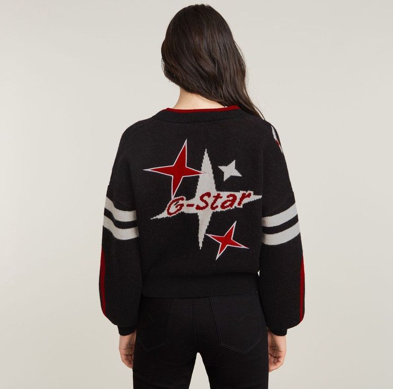 G-Star - D25730-D939-6484 - Los Gebreid Vest - Zwart - Casual - Gerecyclede Wol