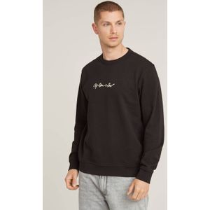 G-STAR RAW Heren G-Script Logo R Sweater, Zwart (Dk Black D26407-d257-6484), XS