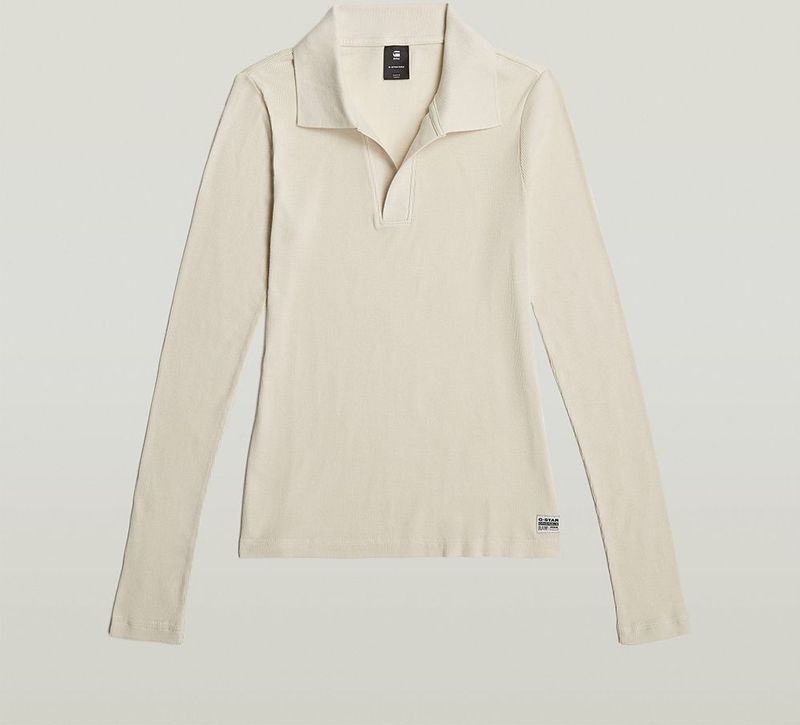 Poloshirt - Effen - Jersey - Lange Mouw - Slanke Pasvorm