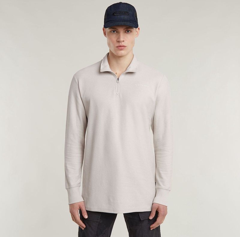 G-Star RAW - Tweeter Half Zip - T-shirt - Zwart - 100% Biologisch Katoen
