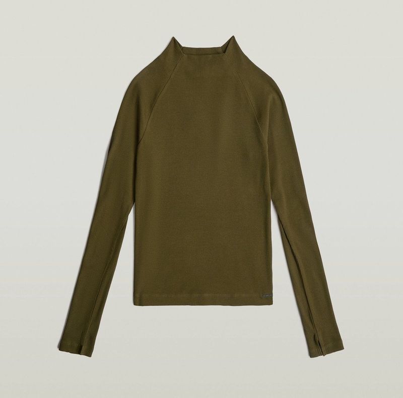 G-Star - D26411-5268-C744 - T-shirt - Groen - Lange Mouwen - Biologisch Katoen