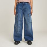 Mega Cargo Broek Denim - Donkerblauw - Dames