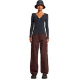 G-star - Deep Henley - T-shirt - Zwart - Lange Mouwen