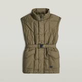 Gewatteerde Bodywarmer Belted - Groen - Dames
