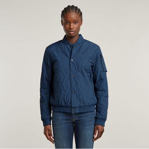G-Starvoor vrouwen. D26505-D712-1023 Navy gewatteerd bomberjack (XXS), Casual, Gerecycled polyester, Duurzaam, Marineblauw