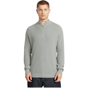 G-Star Raw Trui Grijs - Effen - Opstaande Kraag Met Rits