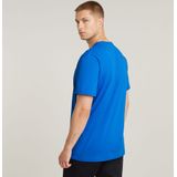 G-STAR RAW - Nifous - T-shirt - Blauw - Geribbelde Hals, Zijsplitten