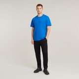 G-STAR RAW - Nifous - T-shirt - Blauw - Geribbelde Hals, Zijsplitten