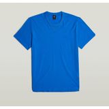 G-STAR RAW - Nifous - T-shirt - Blauw - Geribbelde Hals, Zijsplitten