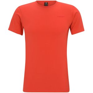 G-Star RAW - Slim Base T-shirt - Rood - Katoen - Geribbelde Hals