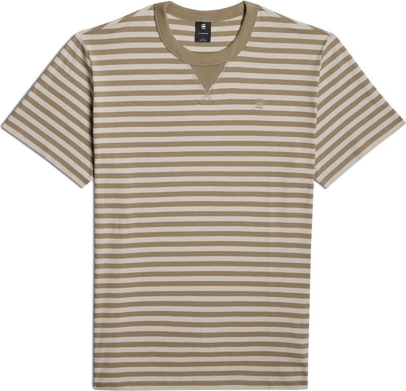 G-STAR RAW T-shirt Nifous Stripe R T pour homme, Multicolore (vert Ensis Green/Dk Brick Stripe D25961-c339-h227), XS