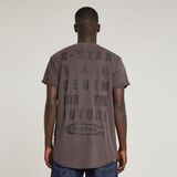 G-STAR RAW - Text Back Gr Overdyed Lash R T - T-shirt - Bruin - Heren