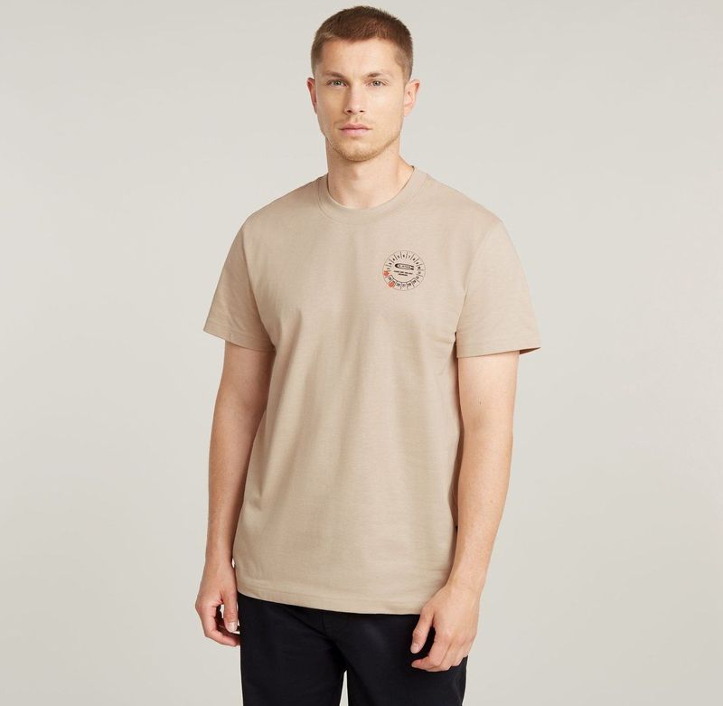G-Star Raw - T-Shirt - Beige - Organisch Katoen - Normale Pasvorm