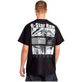 G-STAR - Barcode Back Graphic - T-shirt - Zwart - Biologisch Katoen