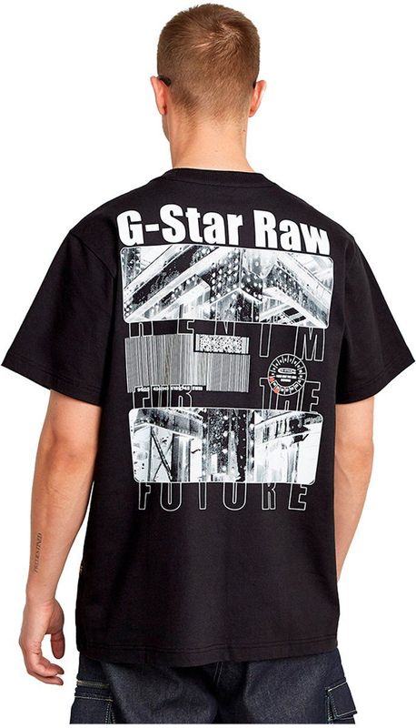 G-STAR - Barcode Back Graphic - T-shirt - Zwart - Biologisch Katoen