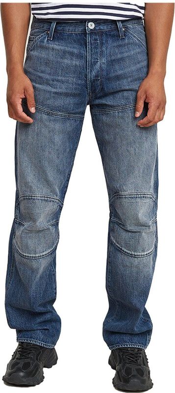 G-STAR Elwood - Jeans - Worn In Blue Creek - 95% Katoen - Regular Straight Fit