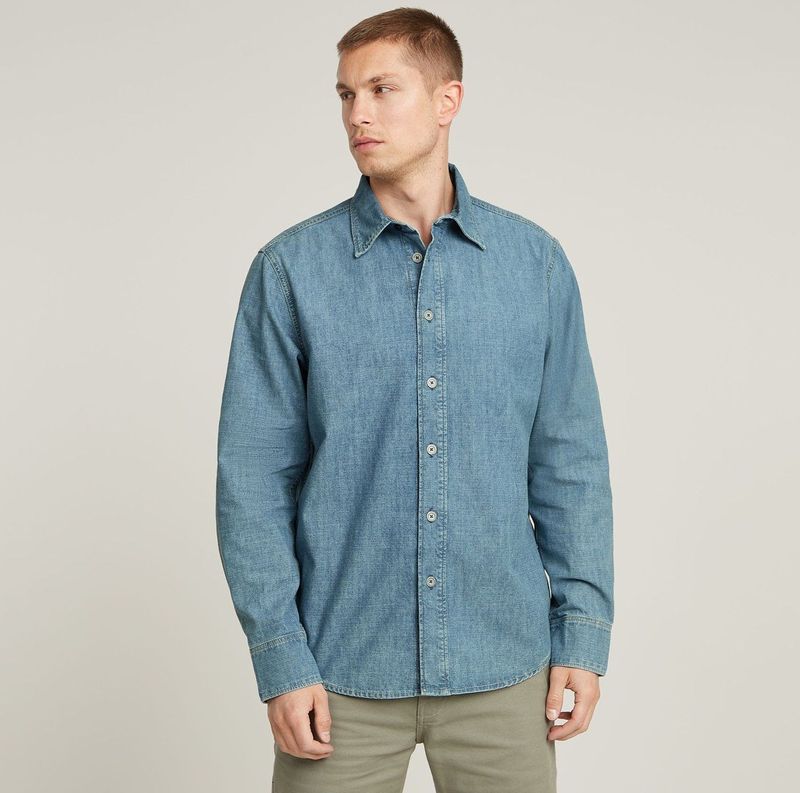G-Star - D25518-D953-H167 - Denim Overhemd - Blauw - Biologisch Katoen, Duurzaam