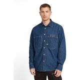 Shirt - Donkerblauw - Pleated Zip - Heren