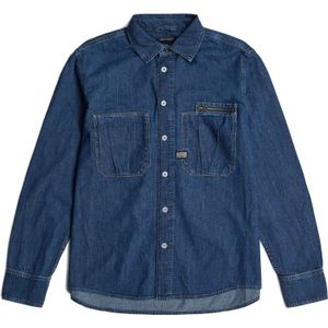 Shirt - Donkerblauw - Pleated Zip - Heren