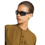 G-star - Fluid - Korte Mouw Jurk - Knielengte - Bandkraag - Zwart