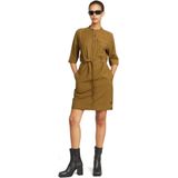 G-star - Fluid - Korte Mouw Jurk - Knielengte - Bandkraag - Zwart