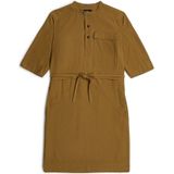 G-star - Fluid - Korte Mouw Jurk - Knielengte - Bandkraag - Zwart