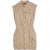 Jurk Pocket - Beige - Dames - 50% Katoen 50% Recycled Katoen - Twill Geweven