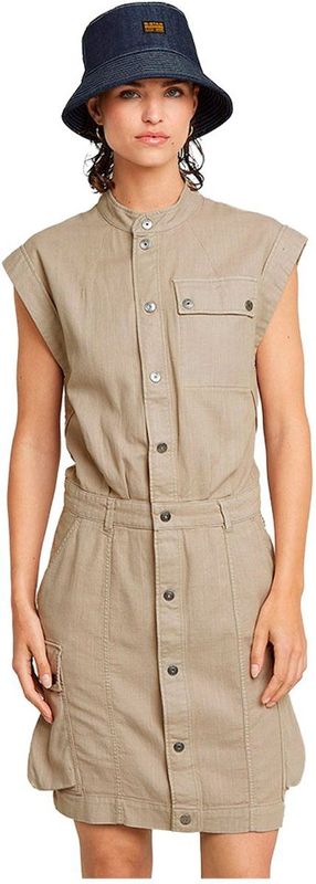 Jurk Pocket - Beige - Dames - 50% Katoen 50% Recycled Katoen - Twill Geweven