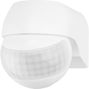 Ledvion - Bewegingsmelder Wit - Opbouw - Schemerschakelaar - IP44 - 180° - Bereik 12m -Lichtsensor