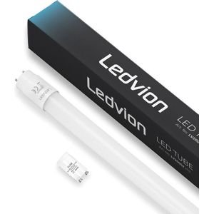 Ledvion - 2X LED Tube, 120CM, 12W, Neon, 6500K, 1920 Lumen, Koel Wit, Plafond & Homogeen Licht