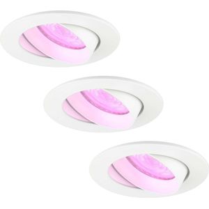 Ledvion - 3X SMART LED Inbouwspot Rio - Wit - Dimbaar