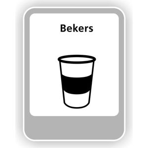 Drink bekers recycling pictogram sticker.