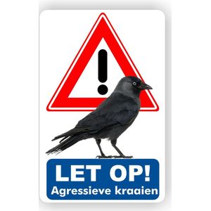 Agressieve kraaien sticker (L)