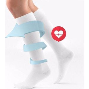 *** 2 Paar Compressiekousen Maat 36 t/m 40 - Steunkousen - Elastische Wandel / Sport / Vliegtuig - van Heble® ***