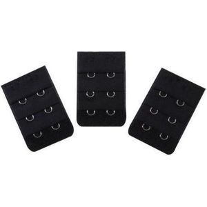 *** 3 BH verlengstukken - 2 Haaks Zwart - Beha verlenger - Zwangerschap - van Heble® ***