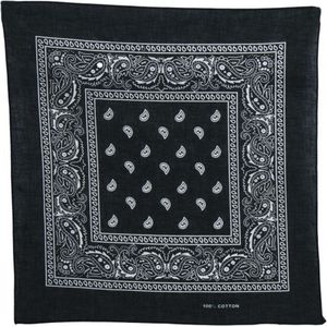 *** Boerenzakdoek Zwart - Classic Zakdoek – Bandana Zwart - Sport&Spel - van Heble® ***