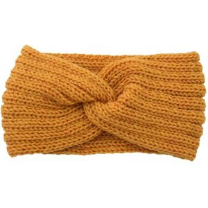 *** Winter Fashion Haarband  Geel - Hoofdband Oorwarmers - van Heble® ***