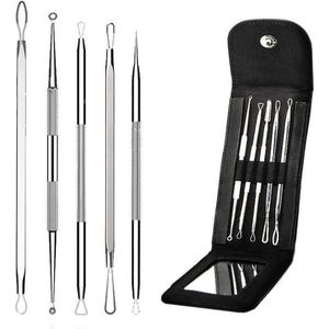 *** Professionele 5 Delige Mee-eters & Acne Verwijderen Set - Blackhead Killer - Comedonenlepel - Puisten verwijderaar - van Heble® ***
