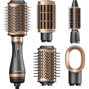 5-in-1 Föhnborstel - Aestra - Keramische Borstel - Haarborstel - Föhn - Krulborstel - Haardroger - 1000W - Goud