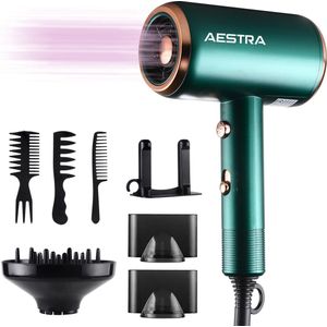Föhn met Diffuser - Aestra - 1800W - Föhnborstel - Haardroger - 3 Opzetstukken - Ionische Functie - Goud