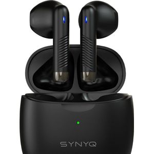 Synyq ProX - Draadloze Oordopjes - 30 uur Afspeeltijd - Bluetooth Oordopjes - Draadloze Oortjes - Oortjes Draadloos - Zwart