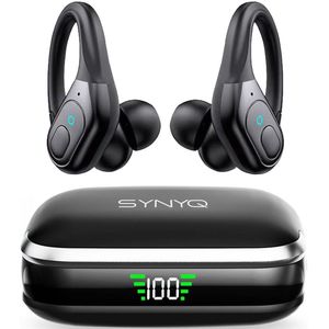 Synyq JumP - Draadloze Sport Oordopjes - 78 Uur Speeltijd - Zwart