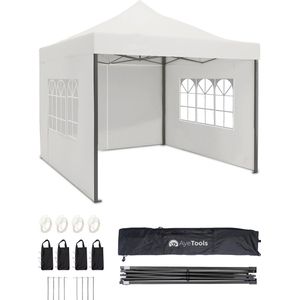 AyeTools Partytent - 3x3 meter - Waterdicht met Zijwanden - Opvouwbaar - Wit